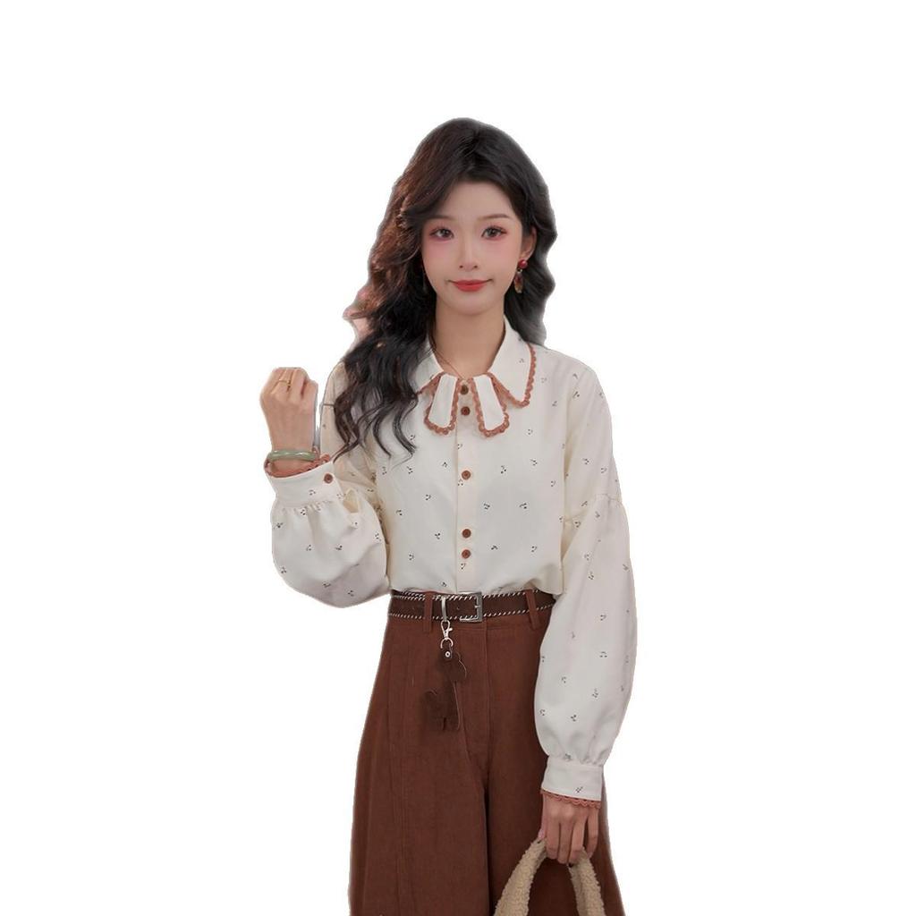 Sisi Vintage 25th Autumn/Winter Loose Fit Hong Kong Style Long Sleeve Women's Shirt #G14564