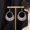 Medieval turquoise water drop earrings women ins design sense national style personality exaggerated earrings tide source