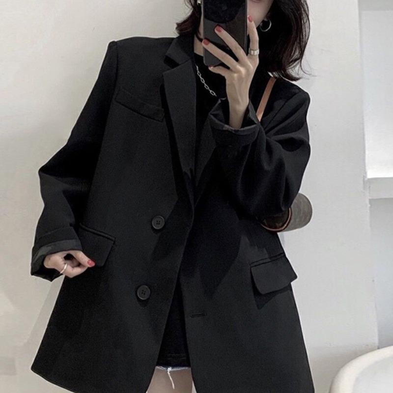 

Women s Korean Style Black Blazer - Casual, Comfortable, High-End for Spring & Autumn 2XL хакі