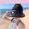 Summer Sun Protection Hat With Large Brim And Fan For Outdoor Activities