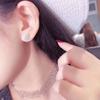 Huitan Simple Round Shaped Stud Earrings for Women Micro Paved CZ Stone Gorgeous Bride Wedding Earrings Silver Color Jewelry New