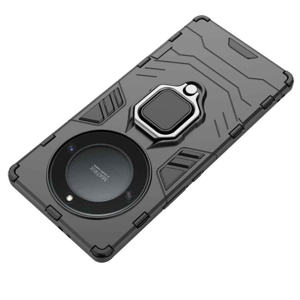 For Honor X40 5G/X9a 5G/Magic5 Lite 5G Ring Holder Kickstand Back Cover TPU+PC Anti-drop Phone Case