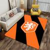 Orange Lion Crest Carpet Design suitable as a non-slip mat for the living room or bedroom sofa