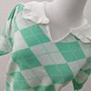 Korean Heart-Pattern Diamond Knit Sweater by Jung Soo Yeon 2025 - Summer Trend