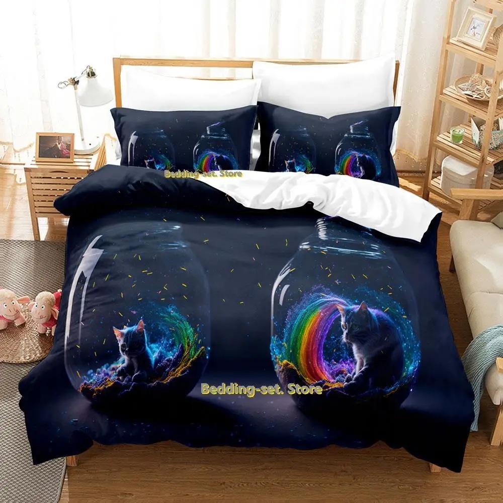 

Новый комплект постельного белья Artistic Cat Single Twin Full Queen King Size Bed Set Adult Kid Bedroom Duvetcover Sets Anime Parure de lit Bed 70x133cm 2pcs