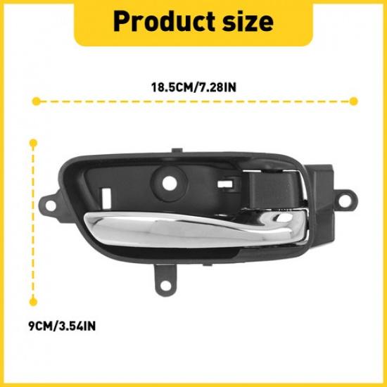 Interior Door For Handle 2013-2018 Altima Chrome Nissan Lever Knob Black RH Side
