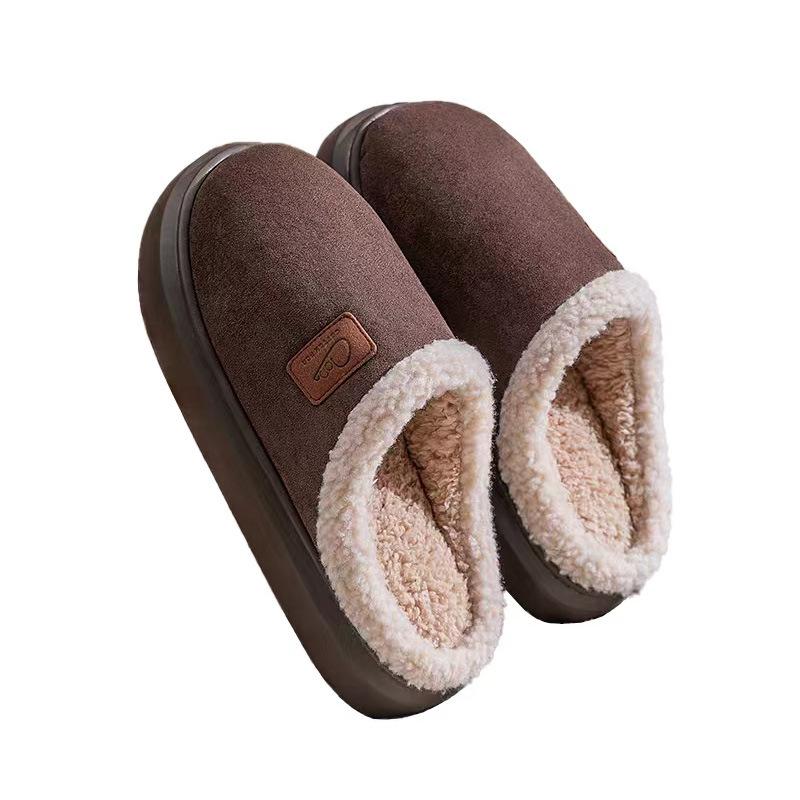 2025 New Stock: Men's & Women's Warm Postpartum Cotton Slippers - Closed-Heel, Autumn/Winter
