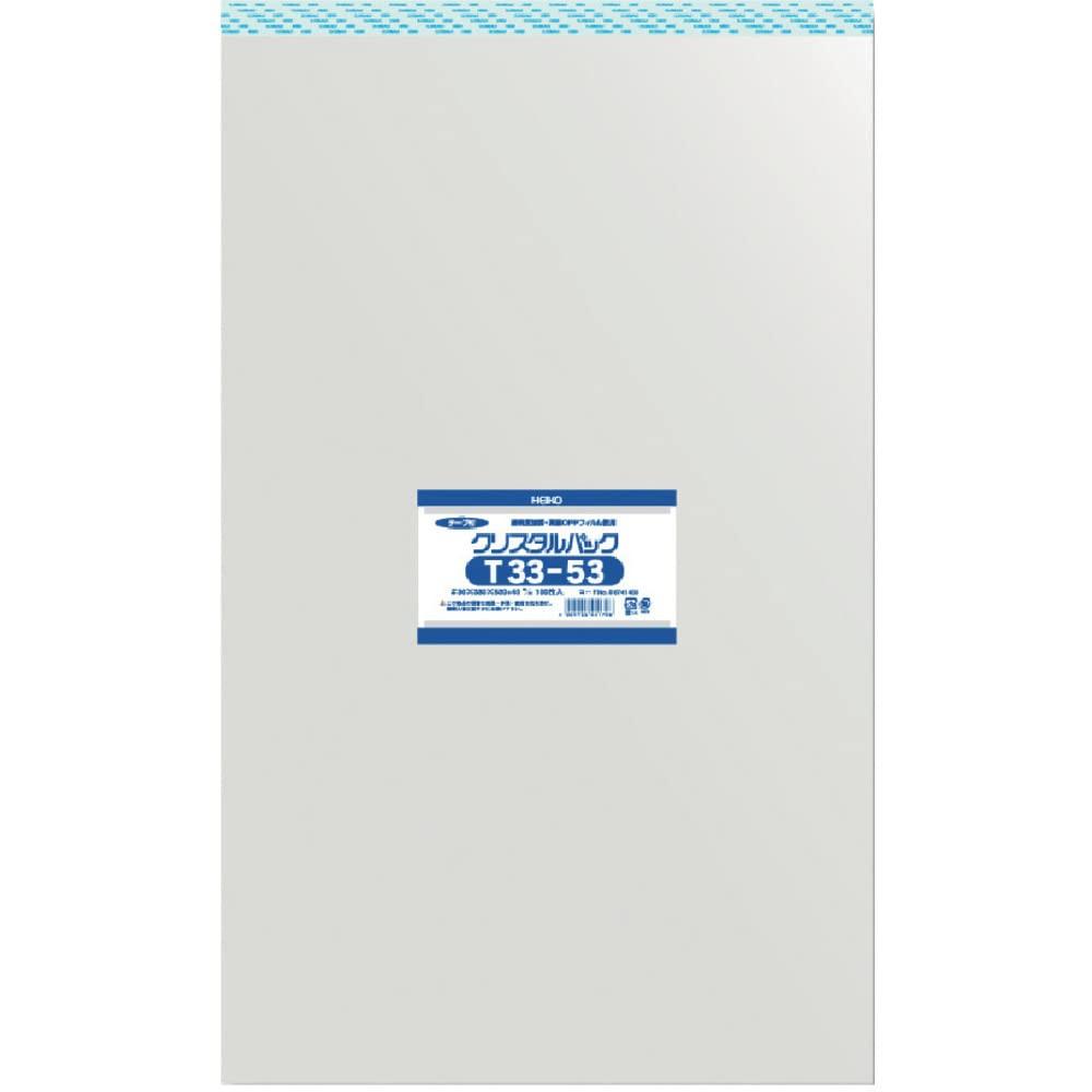 Shimojima Heiko Transparent OPP Bags, Crystal Pack, with Tape, 33 X 53 Cm, 100 Pieces, T33-53 006741400