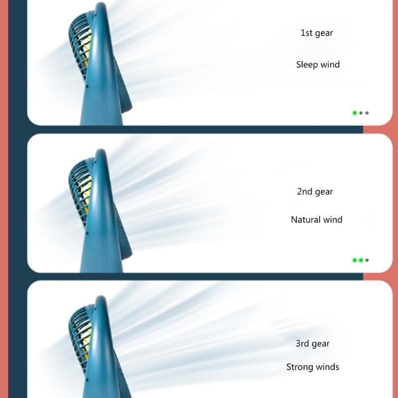 USB Fan Quiet Operation 3Speeds Quiet Operation USB Rechargeable for Home and Office Powerful Cooling