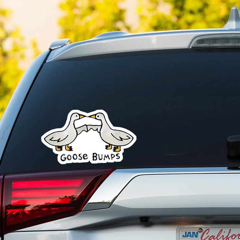 DS55#8x15cm Humorous Cartoon Goose Decals - High-Gloss, Waterproof Vinyl  Self-Adhesive Car Stickers