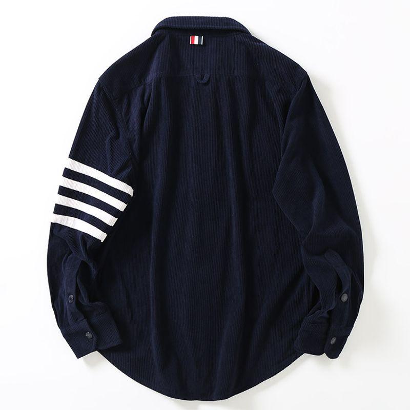 TB Foreign Trade Tail Goods Four Bars Lapel Long Sleeve Shirt