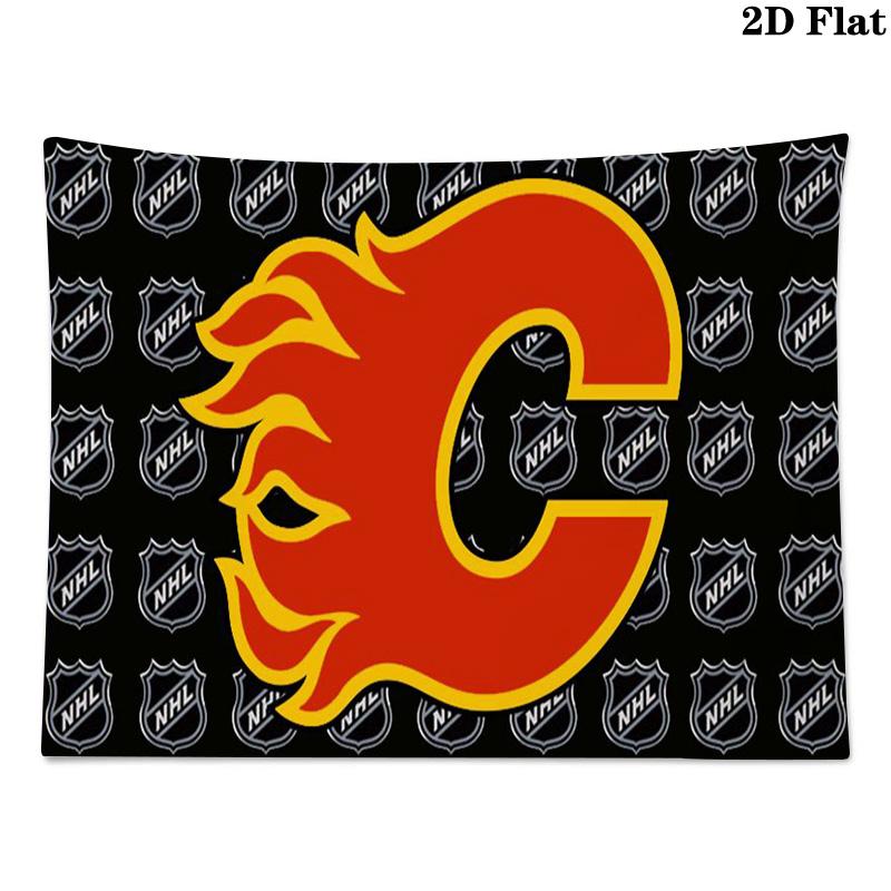 Calgary Flames Wall Tapestry Aesthetic Wall Hanging Printed Fabric Blanket Decorative Tapestries for Bedroom Living Room Home Decor