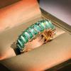Yiwu Jewelry Aaa Square Zircon Color Plated, Real Gold Ring