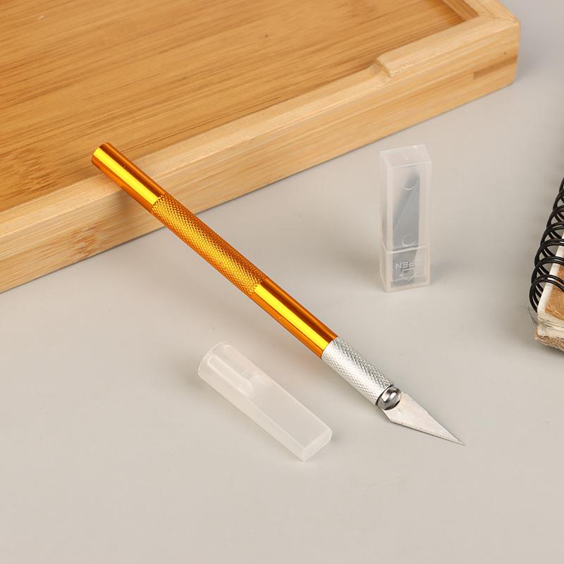 Non-Slip Metal Scalpel Knife Tools Kit Cutter Engraving Craft Knives + 10pcs Blades Mobile Phone PCB DIY Repair Hand Tools