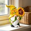 Weather Resistant Resin Crafts Sunflower Gnome Statue Ornaments, Faceless Figurines, Pastoral Indoor Window Sill Ornaments Style Tabletop Figures for