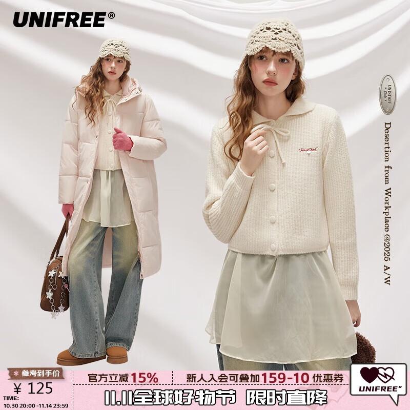 

UNIFREE Women s Bow-Tie Peter Pan Collar Knit Cardigan One Size