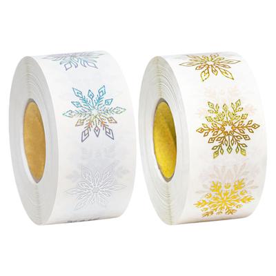 500 Pcs Christmas Stickers Snowflake Labels Round Self Adhesive Decals for Scrapbooking Planner Greeting Cards Crafts Gift Tags