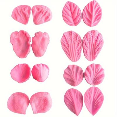 Set, Flower Petal Fondant Molds, 3D Silicone Mold, Candy Mold, Chocolate Mold, For DIY Cake Decorating Tool, Baking Tools, Kitchen Accessories