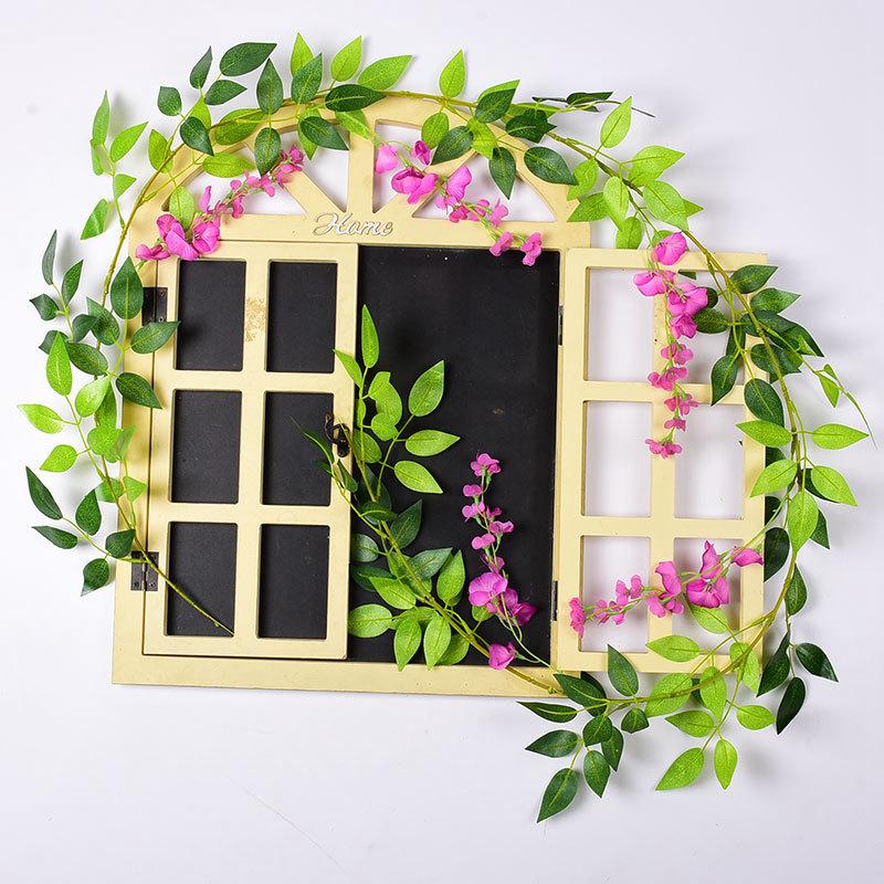 Artificial Plant Ivy Wisteria Flowers Vine Garland Room Home Room Garden Valentine's Decora Wedding Wreath Arch Outdoor YardGift