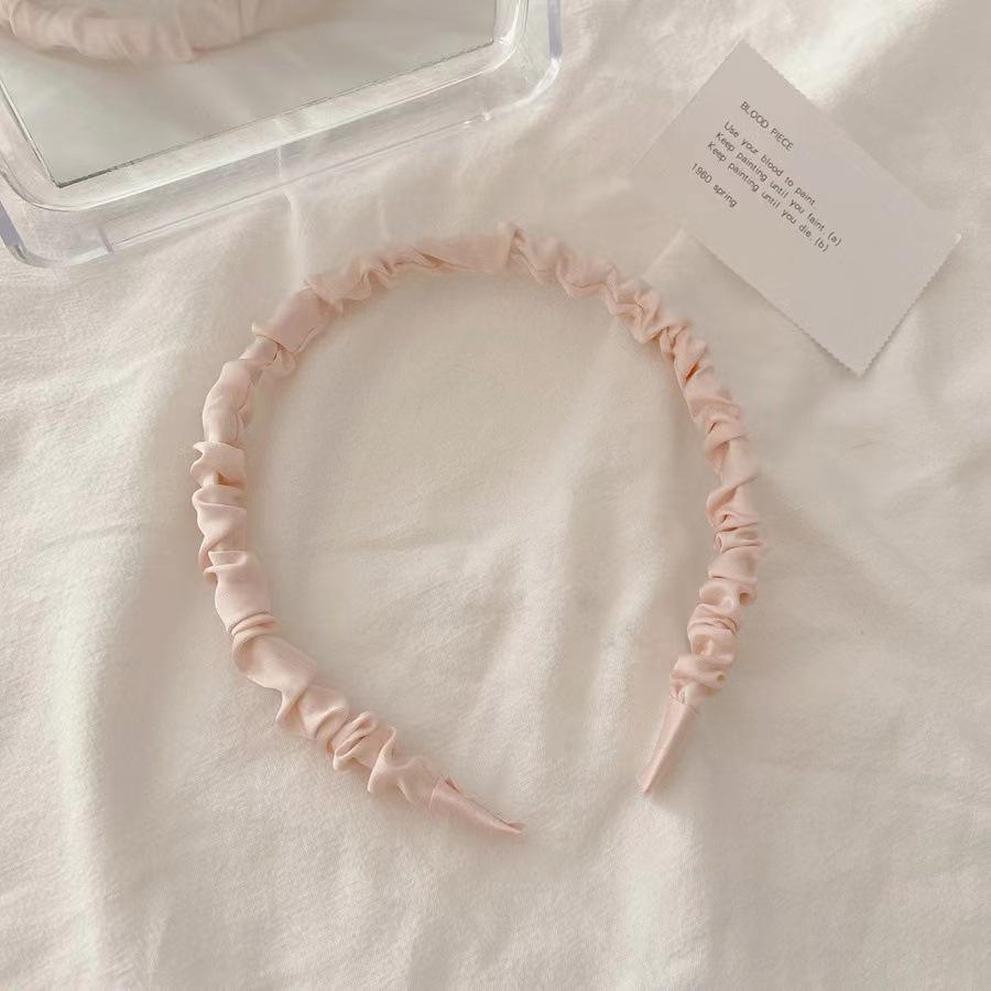 Retro French Wide Skull Top Sponge Headband for Women - Milk Coffee Color Hair Accessory