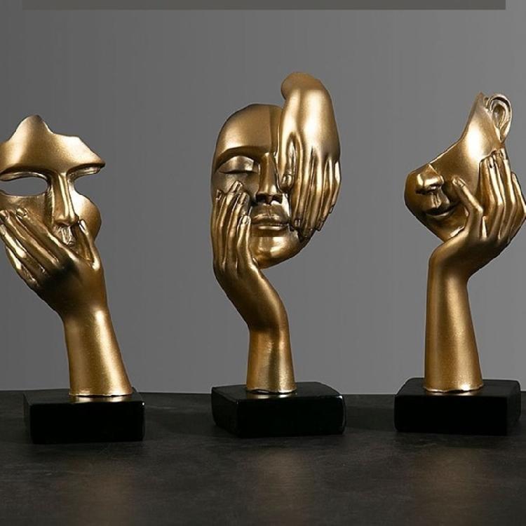 Abstract Art Woman Face Statue with Strong Texture for Office Home Decoration