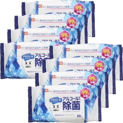 LEC LEC Alaclean Alcohol Contains Disinfecting Wet Sheet 60 Sheets X 8 Made In Japan Quickly Disinfects Personal Items Also Uses To Remove Dirt from