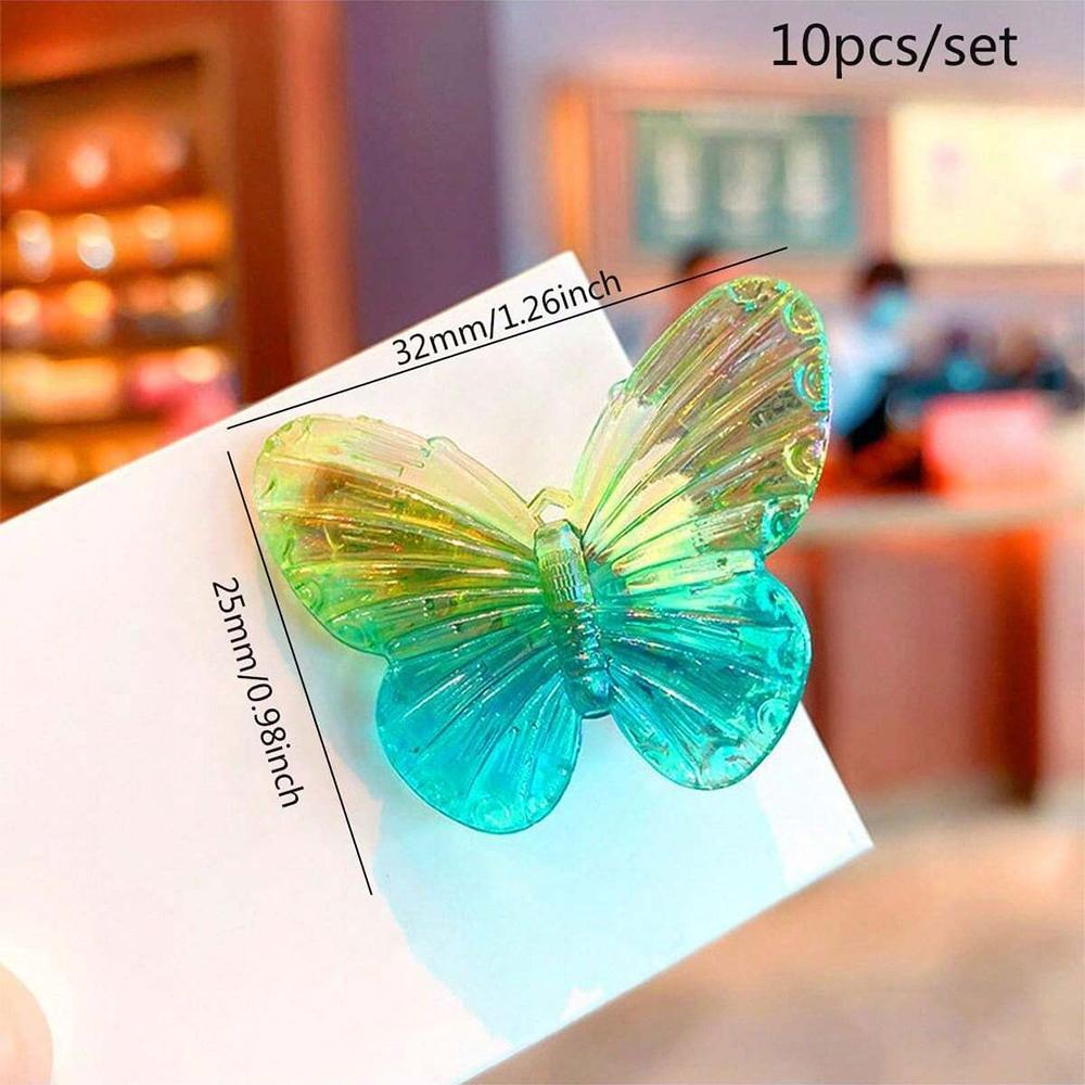 

10pcs Acrylic Butterfly Beads Decoration Colorful Transparent Loose Spacer Beads for DIY Making Bracelet Necklace Accessory