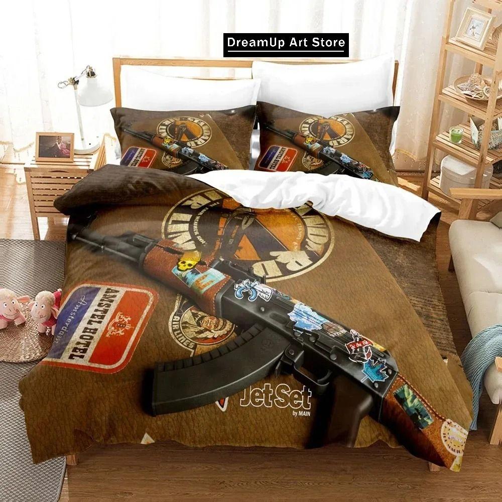 3D Print Fashion Shooting Game Csgo Bedding Set Boys Girls Twin Queen Full Size Duvet Cover Pillowcase Bed Adult Bedroom