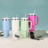 40oz Stainless Steel Insulated Travel Mug with Handle and Straw