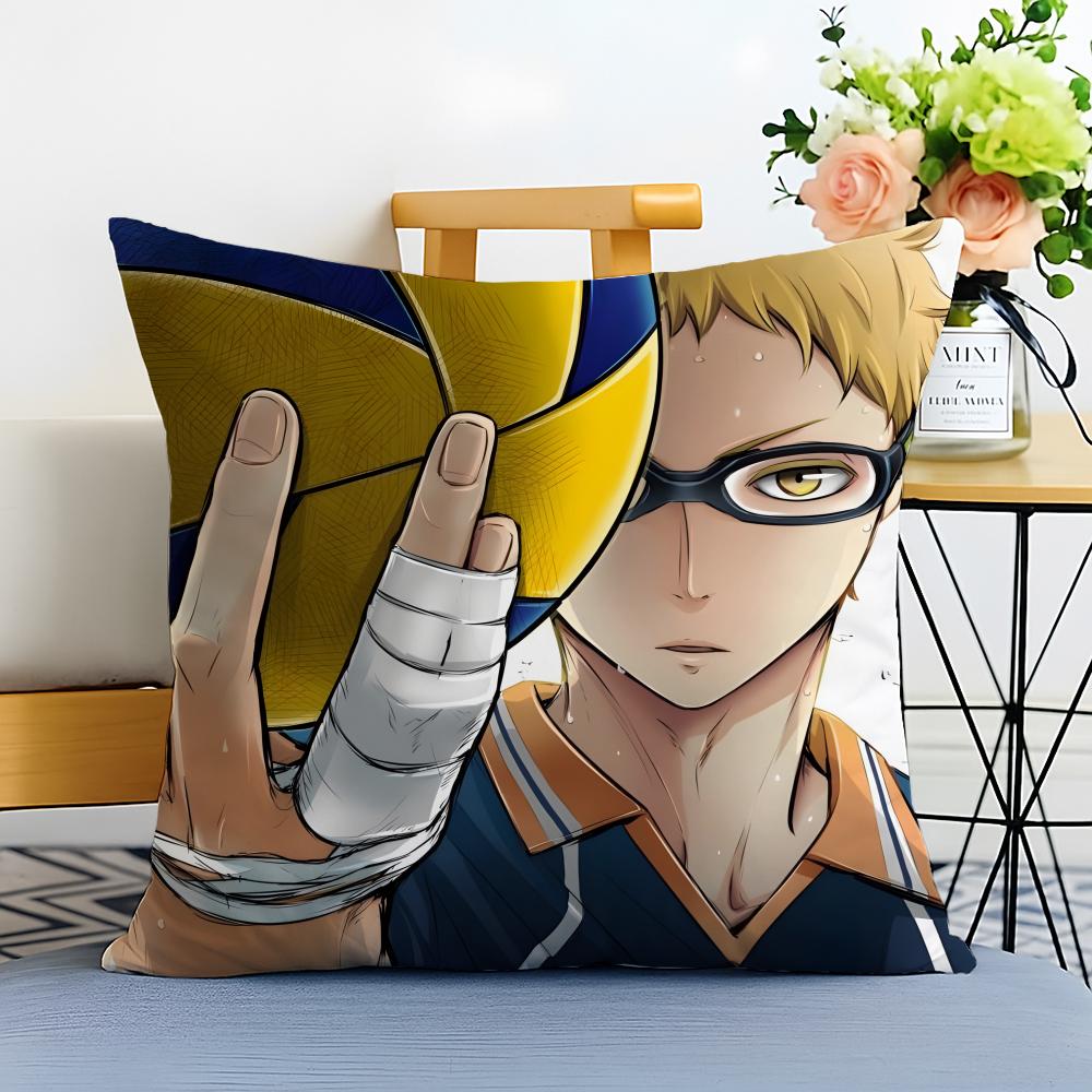 HHaikyuu Cushion Cover Washable Linen Pillowcase Soft  for Sofa Bed Cozy Home Room Decor