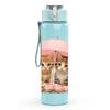 1PC Two Kittens Under Pink Umbrella 750ml Color Plastic Sports Water Bottle Leakproof Flip Straw Lid For Sports Office Home Use