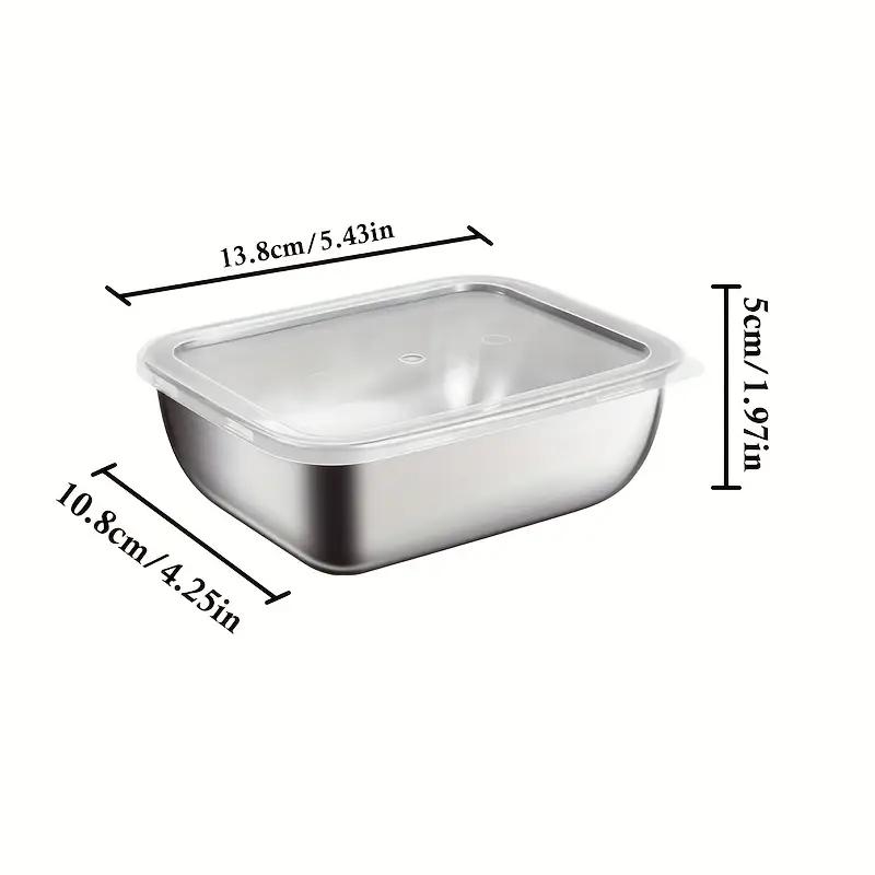 5 stainless steel lunch boxes with LIDS, freezer containers and food storage boxes, stackable, space-saving, suitable for picnic
