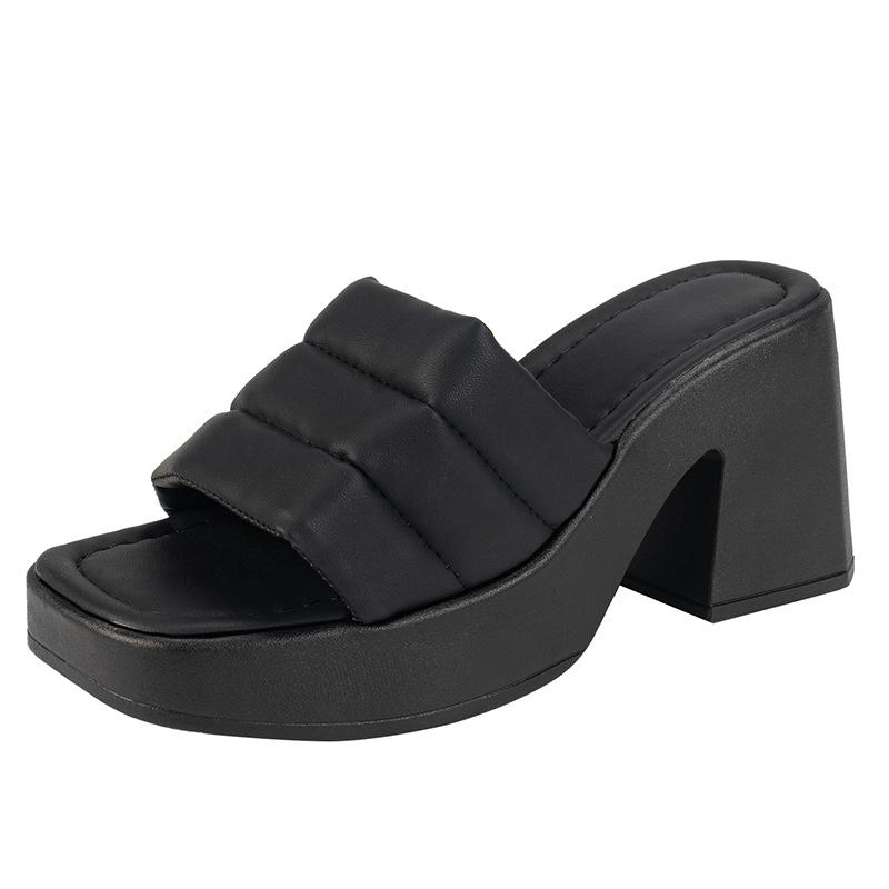 Fashion Women Summer High Heels Slippers Women Chunky Sandals Design New Casual Shoes Platform Slingback Flip Flops Zapatos Femme Pumps