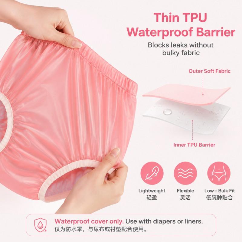 Reusable Adult Incontinence Underwear Cover Pant Men Women Washable Nylon Leak-Proof Protective Layer