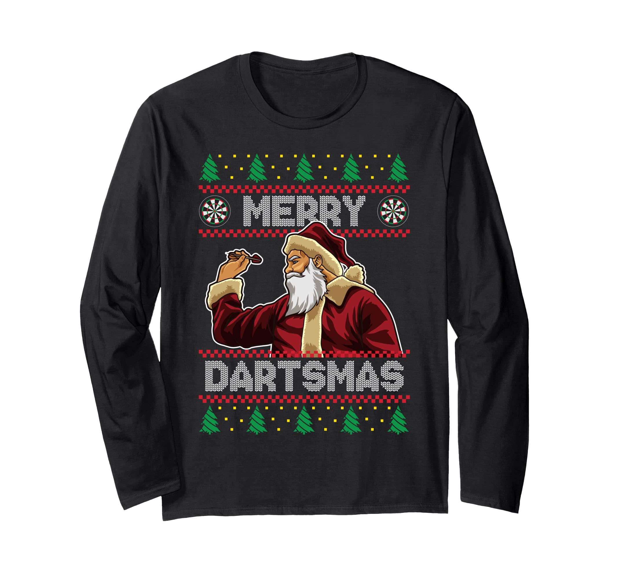 

Santa Claus Merry Dartsmas funny long sleeve t-shirt чорний