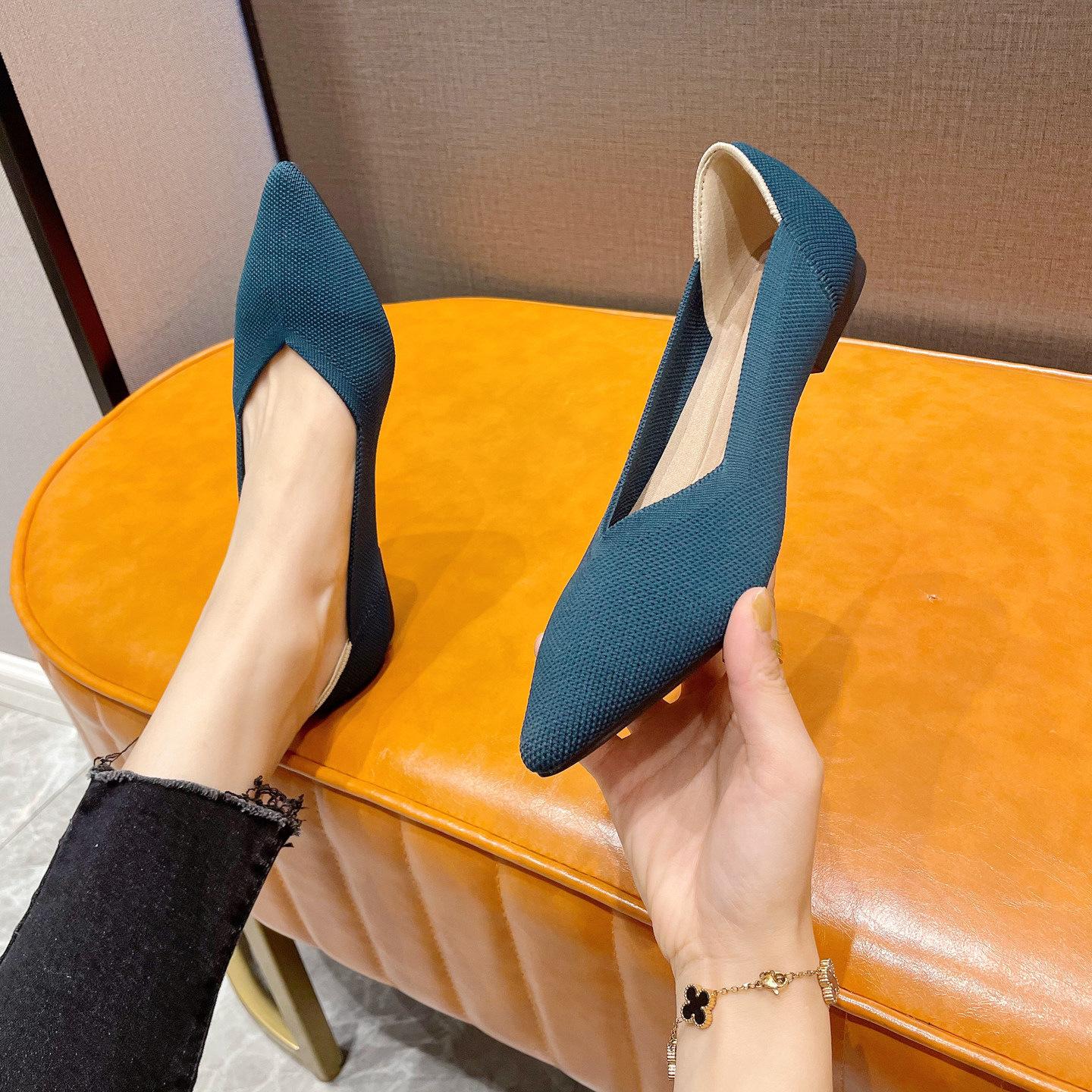 

Одиночные туфли женские плоские вязаные туфли с леопардовым принтом летающие вязаные туфли туфли в виде яичного рулета туфли на плоской подошве 43