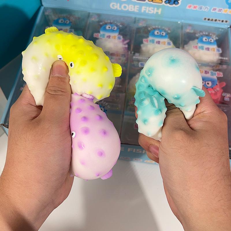 Schattige Grappige Ronde Kogelvis Knijpspeeltje Stressverlichting Vingertop Speeltje Stressbal Friemel Speelgoed Kinderspeelgoed Kawaii Kogelvis Babycadeau