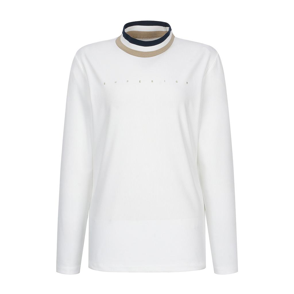 SUPERIOR Women'S Ribbed Turtleneck T-Shirt White (Iw0Eks10331)
