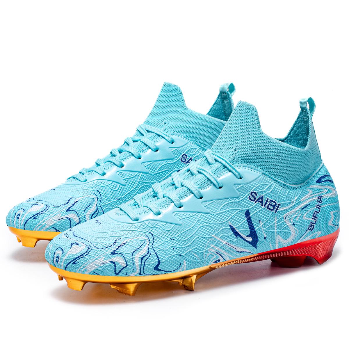 

Soccer Sport Boots Men Gold Metal Plated Soccer Cleats Adult Professional Exercise Sneakers and Competition Unisex Football Boots 43
