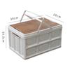 Quyoubang Portable Wooden Lid Foldable Storage Box