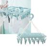 Laundry Hanger with 32 Clips Foldable Laundry Clothespin Drying Rack for Socks Underwear Bras ScarfBlue