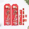 4er-Pack Weihnachtsgeschenke Cartoon Schreibwaren Kinder Schreibstift Lineal Radiergummi Set Junge Mädchen Geburtstagsfeier Mitgebsel Weihnachtsstrumpf Füllungen