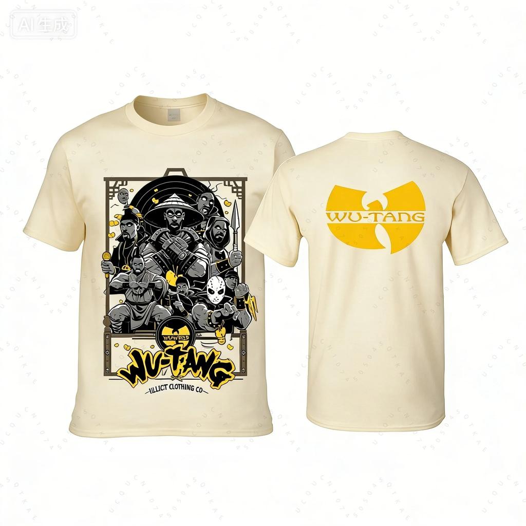 Poster Album Wu-Tang Clan Merchandising Stampato T-Shirt Uomo Donna Oversize Y2k Classico Street Hip Hop Musica Moda Abbigliamento Maschile Femminile