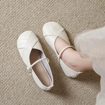 Autumn New Mary Jane Single Shoes Women's Shallow Mouth with Skirt Flat Bottom Low Heel Gentle Style Women's Shoes