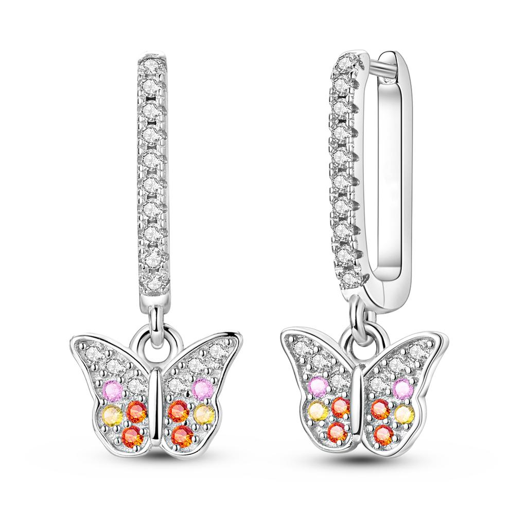 925 Silver U Shaped Inlay CZ Zircon Hoop Earrings Geometry Line Simple Women Girl Evening Party Brithday Gifts Jewelry