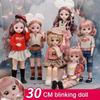 30CM Mini Movable 23Jointed Doll Girls Toy 3D Big Eyes BJD Princess Full Outfits Dresses Collection Childrens Doll Gift