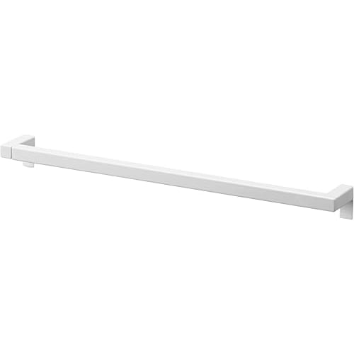 Yamazaki Tower Extendable Long Towel Hanger Bar, White, Approx. W42-76cm x D7.4-8.5cm x H5cm, Perfect for Kitchen Storage, Towel Racks, and Small Orga