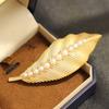 French Capable Gold Leaf Brooch Simple Fashion High Sense Creative Suit Pin Anti-light Corsage Accessories