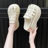 Fashion 8CM Women Leather Sandals New Ladies Shoes Woman Pumps Women Cross-strap Slides Platform Shoes Heels Slip On Round Toe Slippers