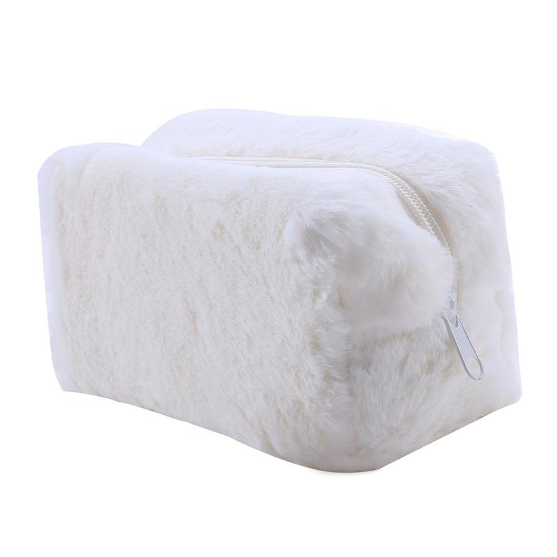 Pelz-Make-up-Taschen für Frauen, weiche Reise-Kosmetiktasche, Organizer-Etui, junge Dame, Mädchen, Make-up-Etui, Notwendigkeiten, solide Handtaschen